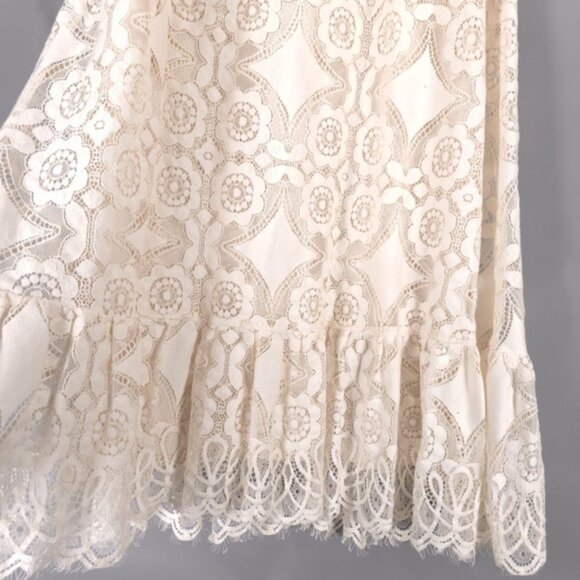 Anthropologie Floreat Manon Lace Shift Midi Dress Cream Ecru Floral Lace Size 2 - Picture 15 of 16